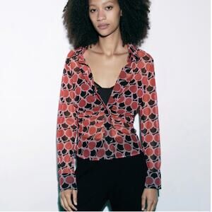 ZARA Tulle Blouse Size Medium NWT